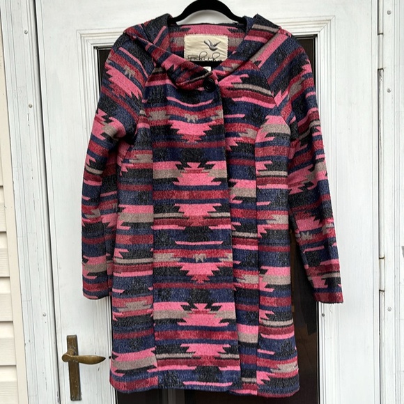 ANTHROPOLOGIE/TABITHA LADIES BLUE PINK AZTEC JACKET-M - Picture 6 of 7